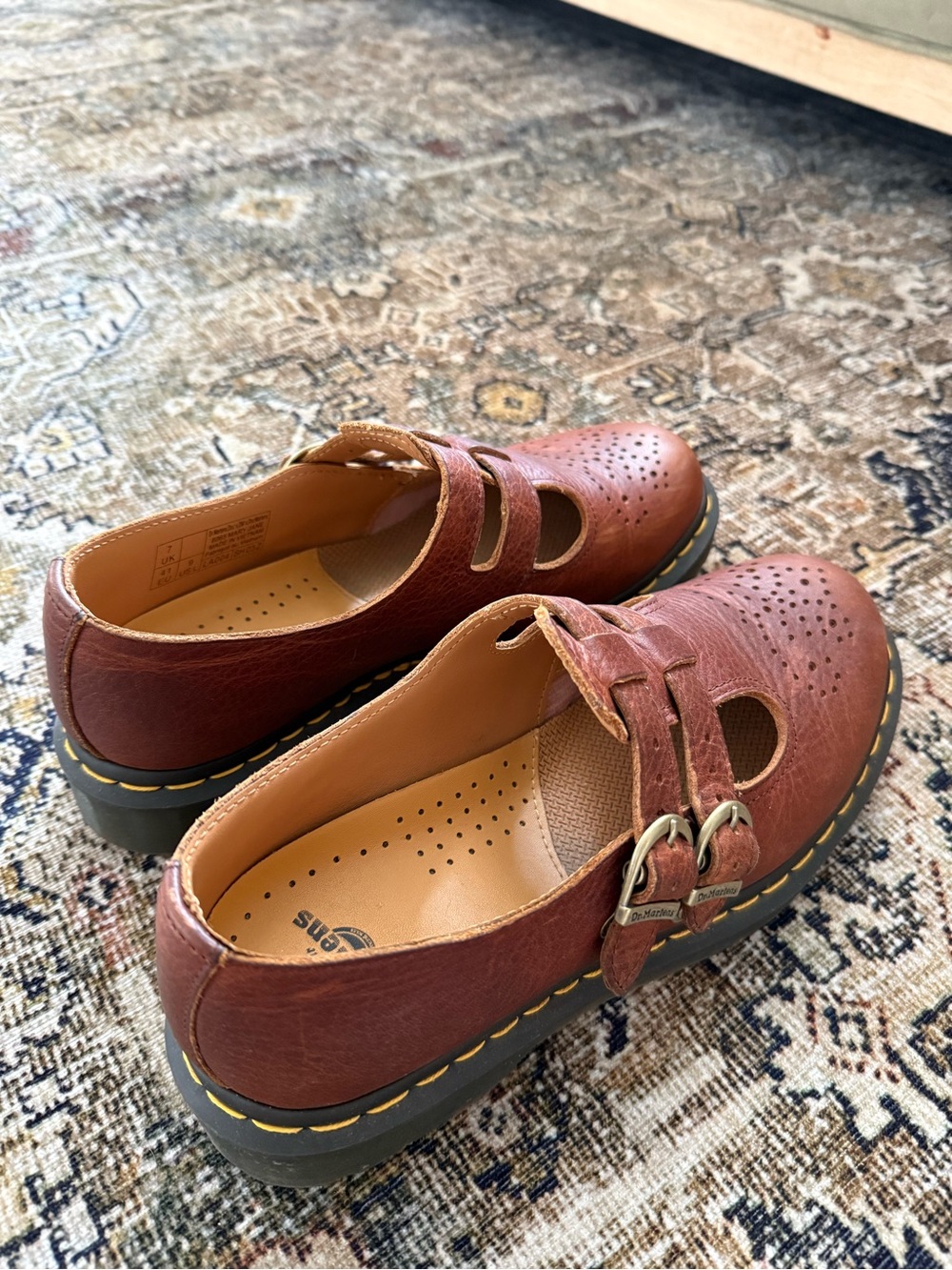 Dr. Martens Brown Double Strap Mary Jane Shoes - Picture 7 of 7